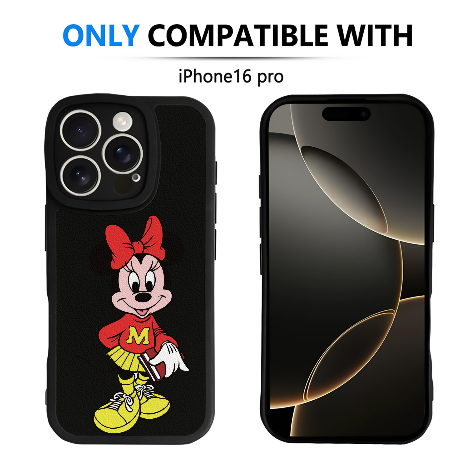 （画像用） ミッキーマウス Mickey Mouse 【iPhone 16シリーズ対応】シリコンスマホケース（レザー調） 材質：シリコン